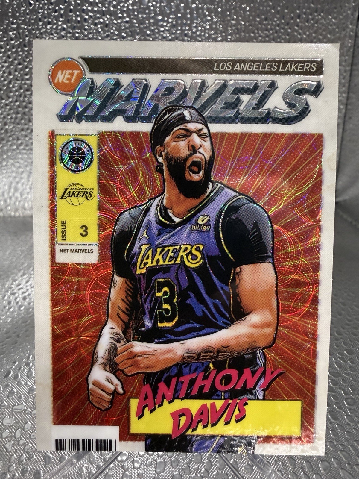 Panini 2023-24 NBA Hoops Premium Stock Retro Net Marvels Prizm Anthony Davis #15