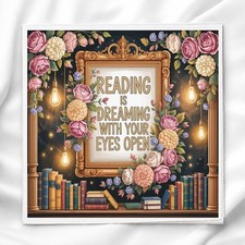 Book Lover Fabric Panel for Quilting, Crafting, Sewing, Craft Fabric, Bookish