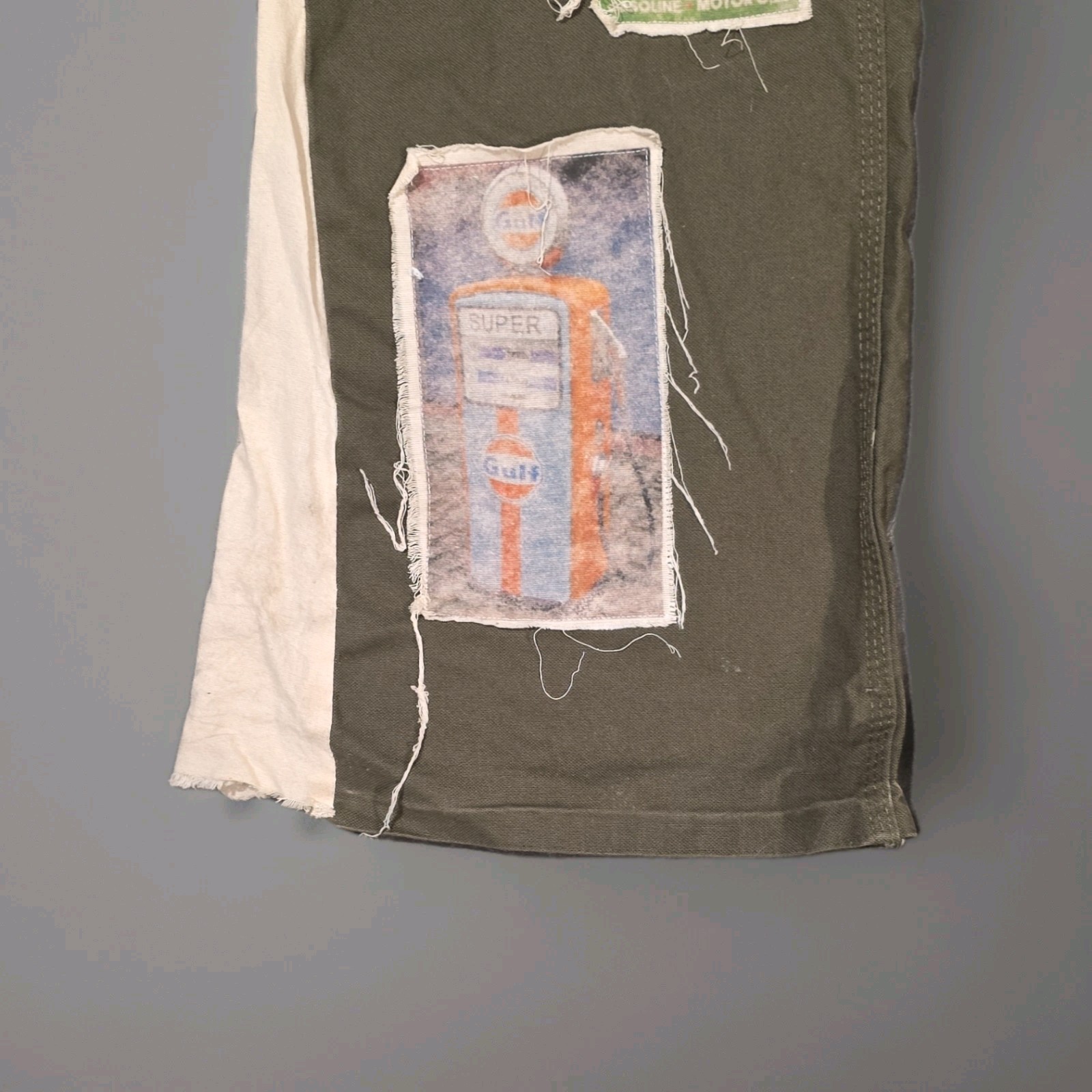 Dickies Olive Flared Pants Graphic Patch Cargo Po… - image 2