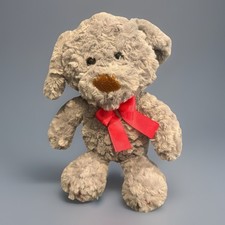 DanDee Stuffed Puppy Bear Dog Tan Red Hearts Valentine  s Day 14"