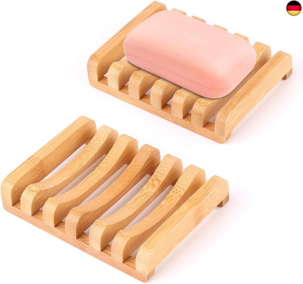 2 StüCk Naturbambus Aus Holz, Seifenschale, Seifenschale, FüR KüChe, Ba-image