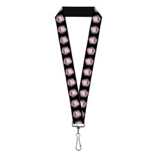 Rick and Morty Lanyard, Rick and Morty Rick Vaporwave Bullseye Black Blue Red Wh