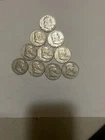 1950’s-1960’s  Franklin Half Dollar Coins  10 Coin Lot  7 With Mint Mark