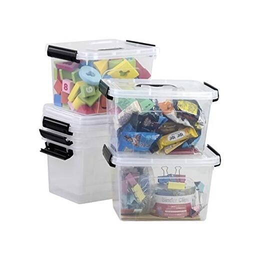 8 Quart Clear Plastic Storage Containers with Secure Latching Lids