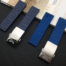 22mm Watch Strap FKM Rubber Straight End For Breitling Chronomat B01 42B31 42