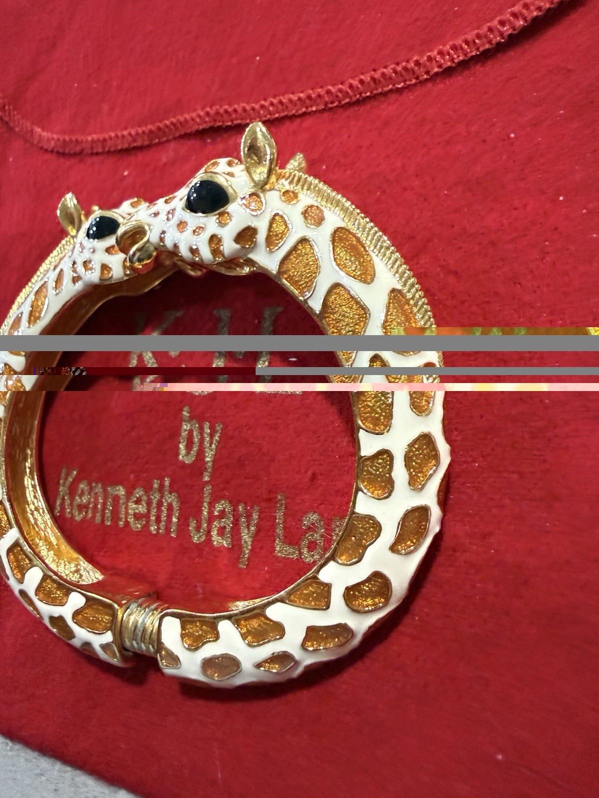 Kenneth Jay Lane KJL Enameled Giraffe Bangle Brac… - image 3