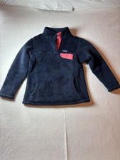 Patagonia Girl  s Snap Fleece Pullover Navy Blue Pink Girls Size Small 7/8 