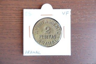 Guerra Civile Spagnola 2 Pesetas Arahal | KM# 3 VF