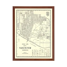Old Map of Vancouver, WA 1920 - Vintage Vancouver Washington