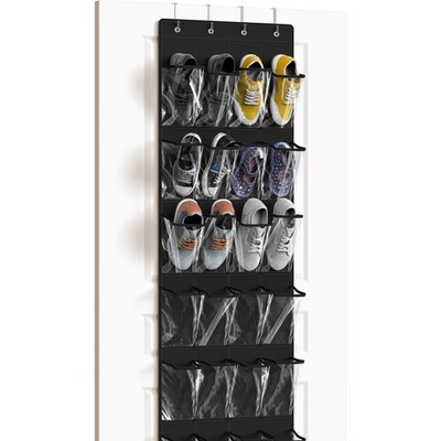 Simple Houseware 24 Pockets - Crystal Clear Over The Door Hanging Shoe Organi...
