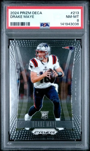 2024 PANINI PRIZM DECA #213 DRAKE MAYE ROOKIE RC PSA 8
