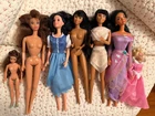 Vintage Disney Dolls Lot of 7 Mattel Barbie Style 1990's Jasmine Belle