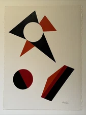 BETTY GOLD PAINTING CONSTRUCTIVISM CUBISM ABSTRACT MODERNISM VINTAGE FAMOUS ART