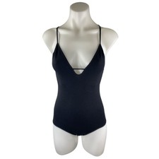 Free People Intimately Move Along Black Sleeveless One Piece Bodysuit Top Sz M/L