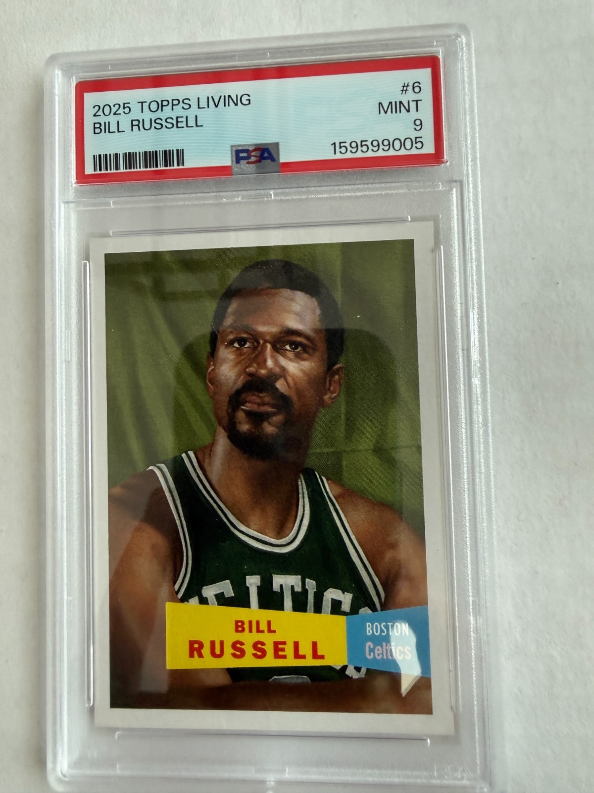 2025-26 Topps Nba Living Set - Bill Russell #6 /6065, PSA 9 Cert #159599005 view 1