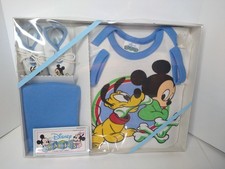 Disney Babies 1984 Vtg Newborn To 6 Month Box Gift Set One Piece Booties Bottoms