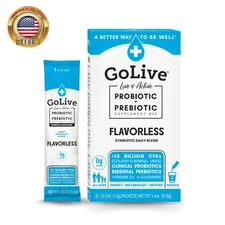 Prebiotic & Probiotic for Women, Men, Kids. Flavor-Free, Sugar-Free, Synbiotic P