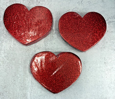 36 3 packs of 12 foam shaped red glitter hearts 5" x 6" craft teacher supply