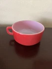Vintage Fire King Anchor Hocking Soup Bowl Mug Cup Red Milk Glass Oven Proof USA