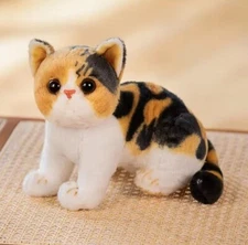Calico Kitten Cat Plush Toy 10" Stuffed Animal Toddler Doll Gift for Kids