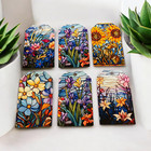 12 X Stained Glass Flowers Gift Tags, Gift Wrapping, Luggage Tags, Card Making