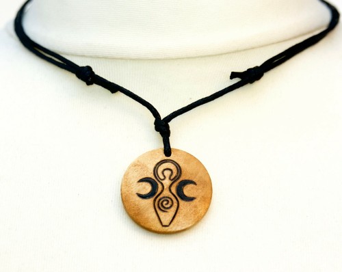 Collar Diosa Pagana Joyería Madre Tierra Gaia Colgante Triple Luna Espiritual - Imagen 3 de 11