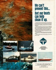 1993 TRINITY MARINE GROUP oil spill clean-up boats Vintage Print Ad