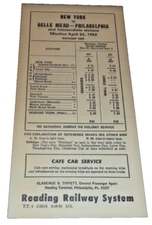 APRIL 1965 READING COMPANY PHILADELPHIA NEW YORK PUBLIC TIMETABLE