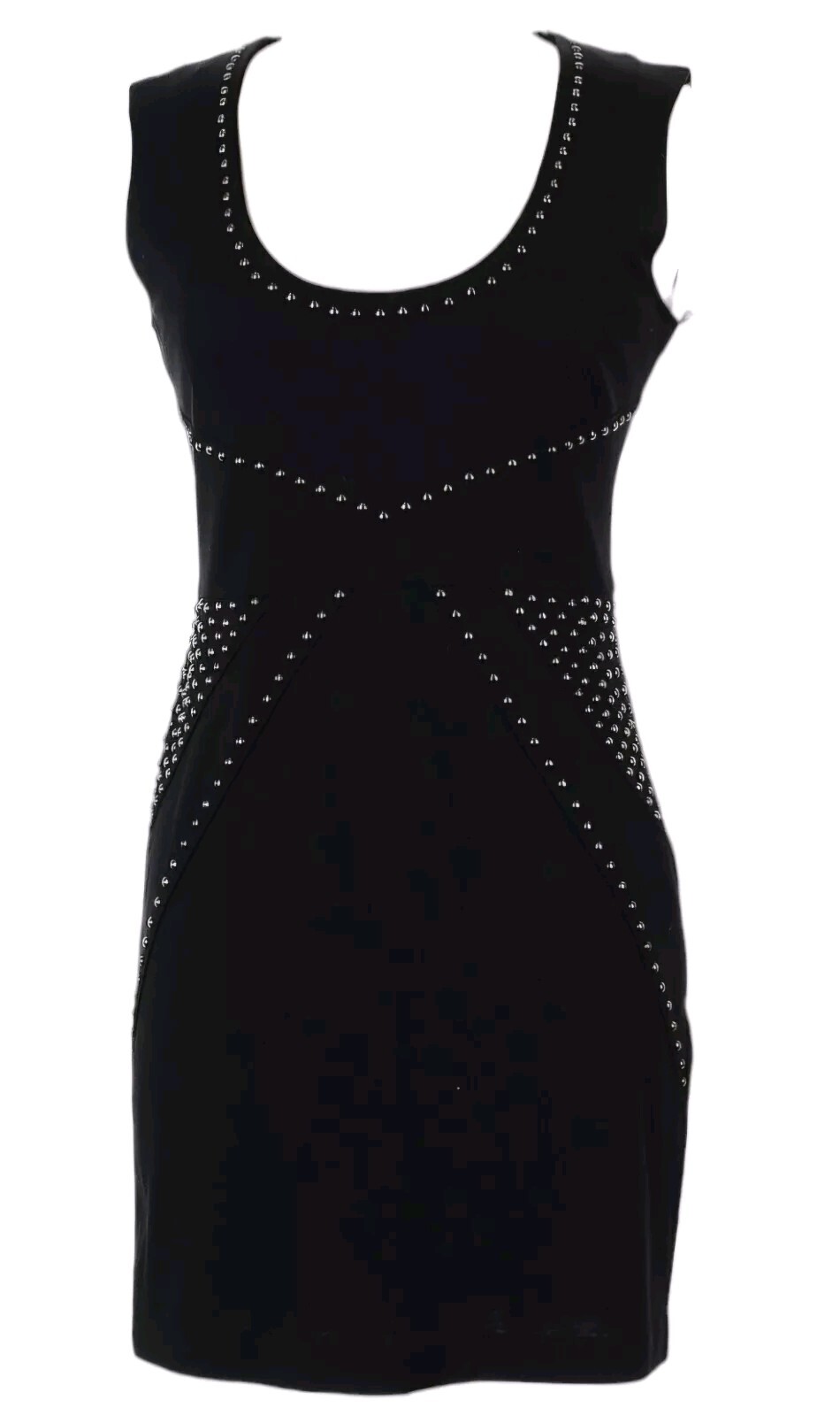 Rock Republic Black Studded Sleeveless Cocktail Dress with Side Zip Size XS-image