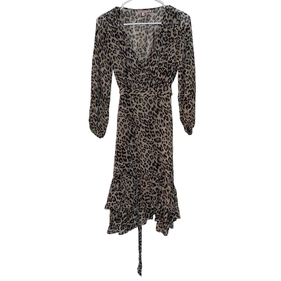 Vestido envolvente midi con estampado animal marrón seda pequeño Calypso st. Barth para mujer SIN FORRO Foto 2 de 4