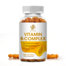 Vitamin B Complex 120 Capsules B1,B2,B3,B5,B6,B7,B9,B12, Immune Support Caps
