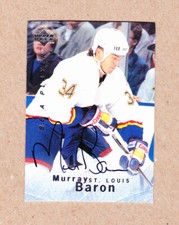 Murray Baron signed 1995-96 UD Be A Player certified card #S158-St. Louis Blues