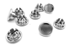 Round Nickel Plated Steel Caps For 1/4" Hole Push In Pipe All Weather Marine Use