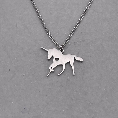 Adult Jewels Unicorn Pendant Necklace Silver Tone 17 to 19