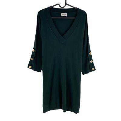 Claudie Pierlot Womens Verts Miprima Button-embellished Wool-blend Mini Dress 8
