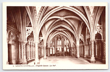 Vintage Postcard Paris Sainte-Chapelle Architecture France Church La Nef