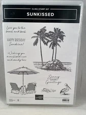 SUNKISSED Stamp Set Stampin Up Beach Sunny Seasons Greetings Birthday H22