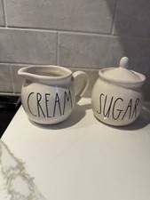 Cream And Sugar Set Rae Dunn Artisan Collection Magenta Ceramic Decor NEW