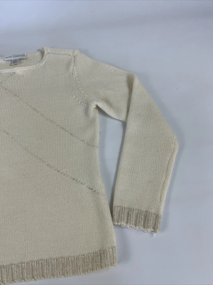 Suéter Petite Sophisticate para mujer Petite mezcla de lana con cuentas lisas Foto 4 de 4