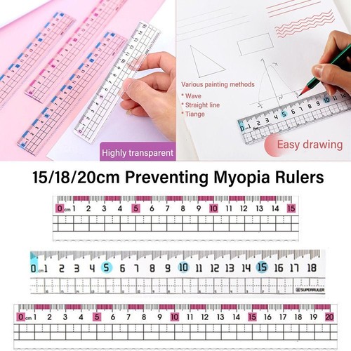 Transparent Scale Ruler With Wavy Line Straight Rulers Ruler School ...
