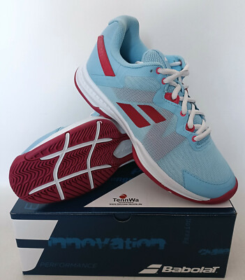 Babolat SFX 3 Damen hellblau/kirsch - Tennisschuhe mit extra Komfort, UVP 100 *