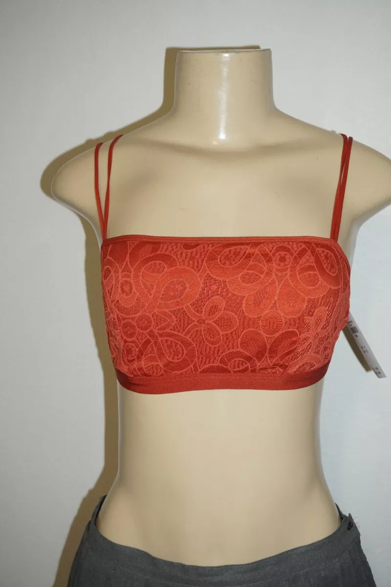 NWT HOLLISTER WOMENS GILLY HICKS PAPRIKA RED CROCHET STRAPPY LACE