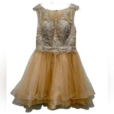 Juliet woman's silver sequin floral embroider lace cream prom party dress