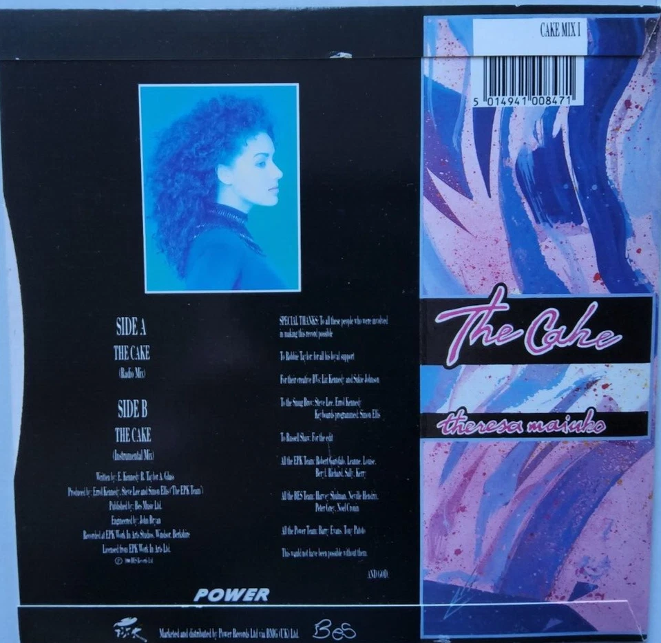 Theresa Maiuko – The Cake 7" single vinyl record N MInt 1990 - Image 2 of 2