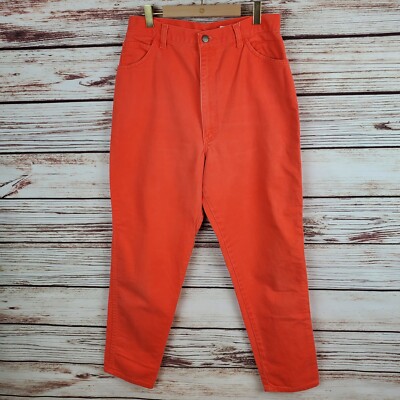 YFSC Basics Size 11 Vintage 90s Solid Tangerine Orange High Waisted Mom Jeans