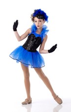Show Business BLUE Child X-Large Dance Costume Ballet Tap Dress Gloves