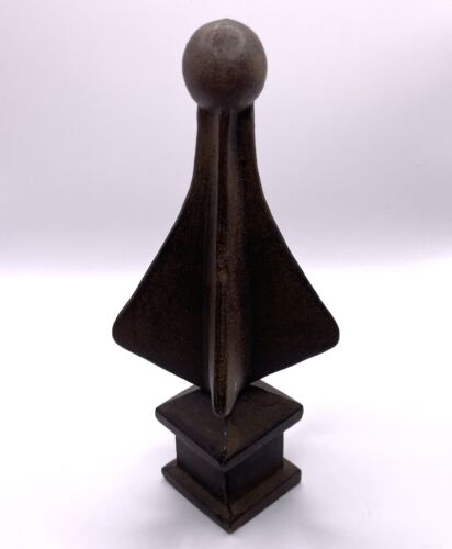 Vintage Solid Cast Iron Spear Point Finial 7½” Fence Post 2 Pounds 3 Oz - Picture 1 of 5
