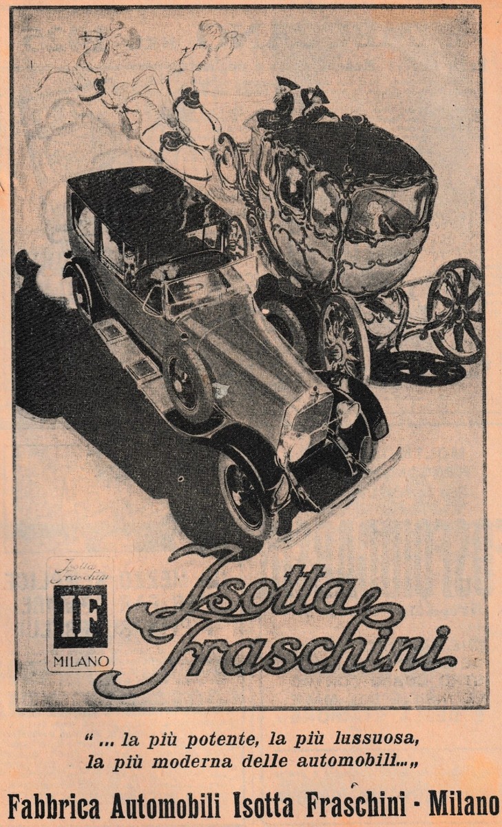 Poster Publicitaire Voiture Vintage – Isotta Fraschini – Affiche Italie