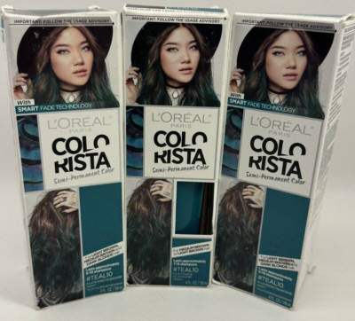 X3 Lot of 3  L'Oreal ColoRista Semi-Permanent Temporary Hair Color Teal #10