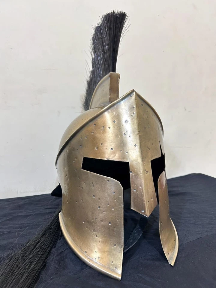 Fantasia de filme Spartan Warrior capacete danificado Rei Leônidas 300 para cosplay adereço - Imagem 4 de 4